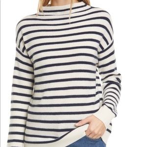 Nordstrom Ribbed Funnel neck Cashmere Sweater